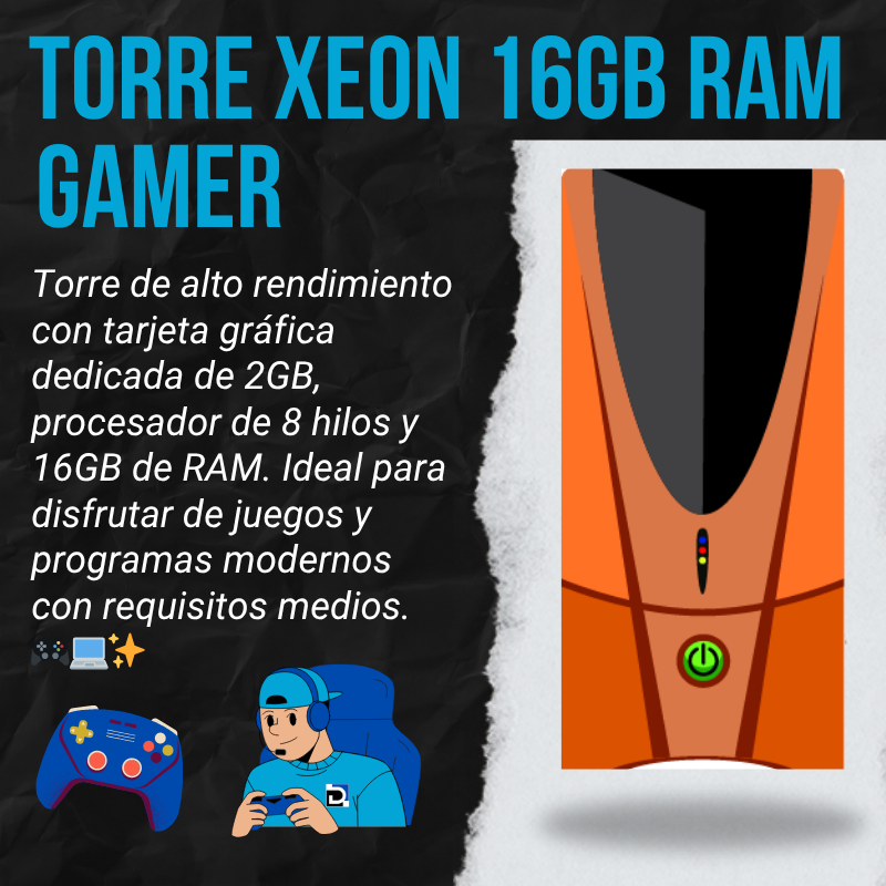 Torre Xeon 16GB RAM Gamer