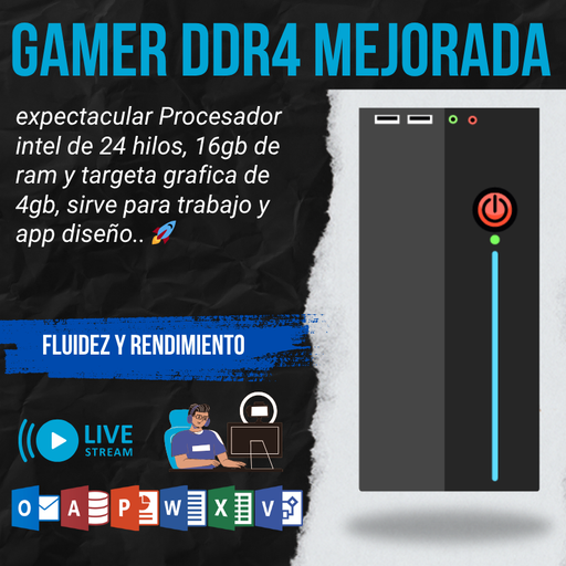 [T-09] Gamer ddr4 12 Núcleos T Grafica 4GB